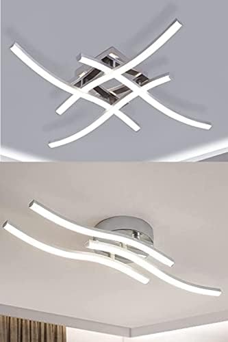 Goeco 2 חבילה נורית תקרה מודרנית LED, אור 4 אור 24 וואט מעוקל מתקן מנורת תקרה LED+3 18 וולט רצועות עיצוב