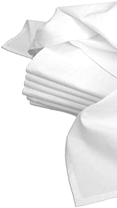 מגבות צלחת שקית קמח בגודל 28 אינץ 'של דודה מרתה, מגבות כלים של קמח 28 אינץ', ספירת חוטים פרימיום, לבן, סט של