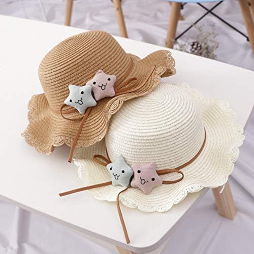 Kesyoo 1pc ילדים תינוקות כובע שמש אריגת קש רחב שוליים דלי קיץ כובעי חוף כובעים לבנים בנים