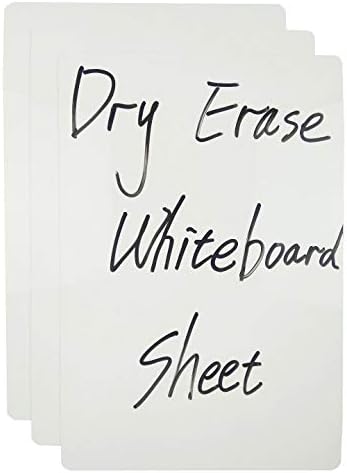 גיליון לוח לבן מחק יבש גיליון לוח לבן נשלף מדבקת לוח לבן מדבקה בחינם, 7.8x11.8 אינץ ', 3 גיליונות