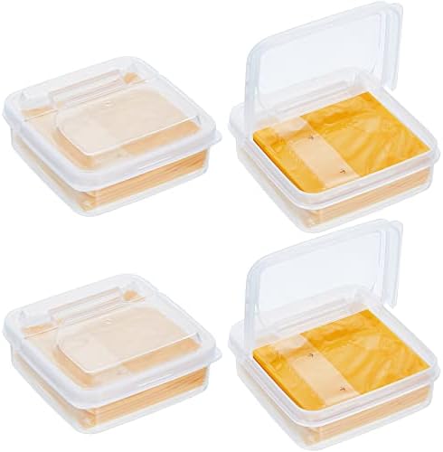 סוקליין 4 יחידות 3.9 אינץ מיני גבינת מיכל מקרר פרוס אחסון עם מכסים מקרר מזון ירקות לשמור על פרס
