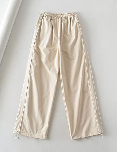 מכנסי מצנח של Shebote Womens מכנסיים רחבים רגל רחבה y2k מותניים אלסטיים ג'וג'ר מכנסי טרנינג