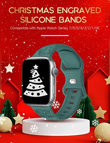 עץ חג המולד חרוט רצועות תואמות להקת Apple Watch 38 ממ חמוד סנטה קלאוס צפייה להקת חג המולד מתנה רכה סיליקון