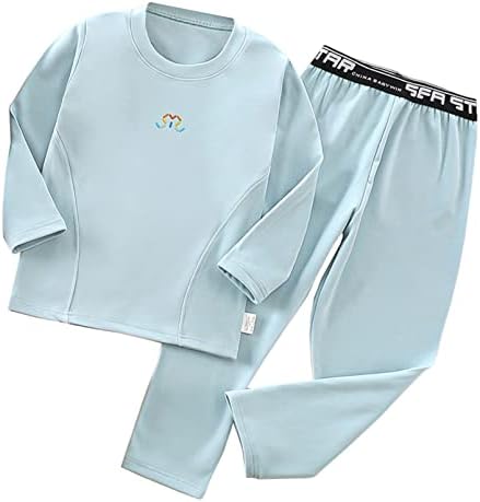אנזוי ילדים בנות בנים תחתונים תרמיים קבעו ג'ונס ארוך חמים סט חולצות שכבת בסיס עם חותלות תלבושת חמה