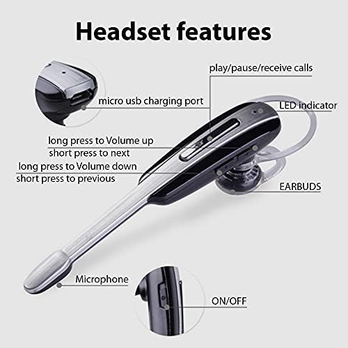 אוזניות Tek Styz התואמות ל- Samsung SM-J100VZ באוזן אלחוטית Bluetooth רעש מבטלת אוזן