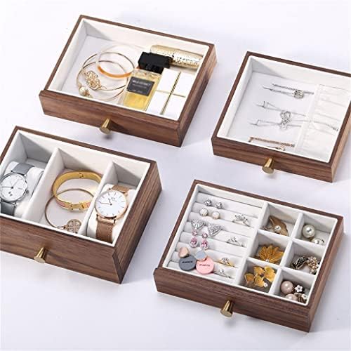 KLHHHG מגירת עץ מארגן קופסאות קופסאות עגיל טבעת צמיד שרשרת תכשיטים תכשיטים מארז אחסון