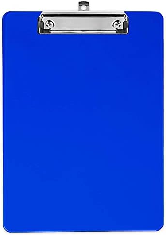 כחול פלסטיק לוח עם נמוך פרופיל קליפ-מכתב גודל לוח כחול עם שטוח קליפ, 4 גודל אקריליק לוח עבור