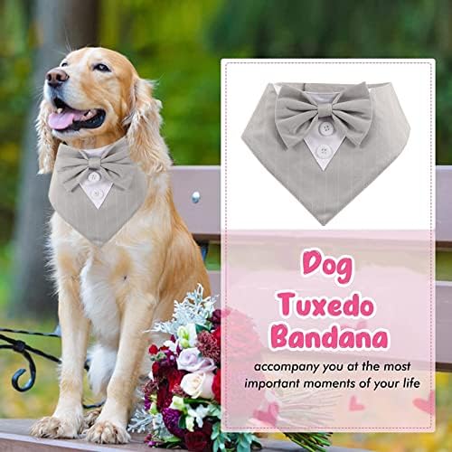 כלב טוקסידו בנדנה מתכוונן כלב צווארון עם עניבת פרפר כלב חתונה הלבוש כלב פורמליות תלבושת יום