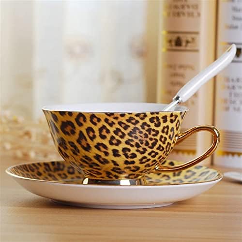 ספל קפה תה אחר הצהריים, כוס קפה כוס שמן ציור בסגנון כוס קפה קרמיקה וכוס צלוחית סט אחר הצהריים צבוע