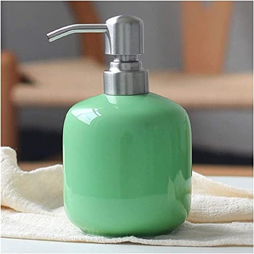 מתקן סבון סבון Zyhmw מתקן סבון קרמיקה למטבח אמבטיה בקבוק נוזל עמיד עם משאבת נירוסטה כסף סינית יפהפ