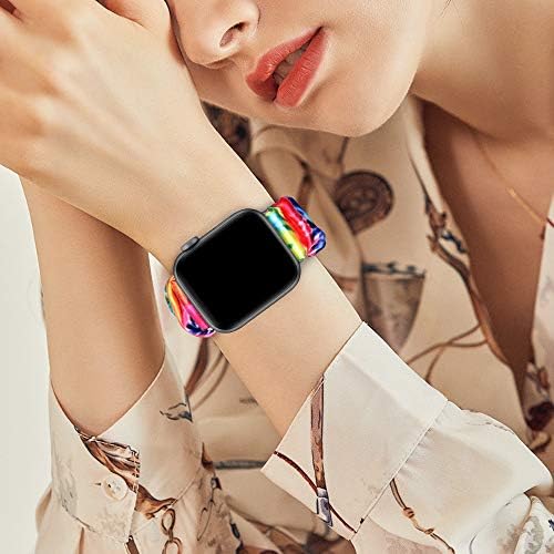 להקת Dye Dye של Uoomoo תואמת את Apple Watch Se Series 6/5/4 40 ממ, להקות Scrunchie עבור Apple Watch