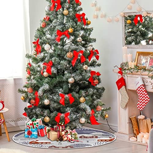 חג שמח שלג חורף שלג עץ חג המולד 36 אינץ 'תפאורה ביתית לחצאית עץ חג המולד מחצלת קישוטים לחג המולד