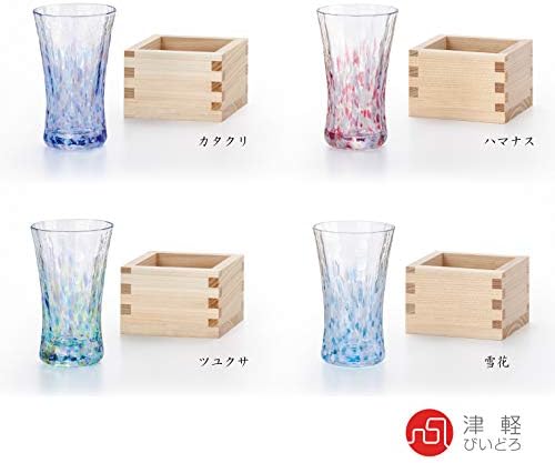 Aderia Tsugaru Bidoro Sake Sake Glass Blue 3.2oz מיוצר ביפן F-71960