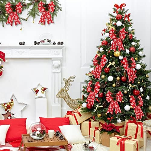 Xunyee 6 חבילה לחג המולד PVC קשת זר גדול קשת פתית שלג קשת נקודה לפני קישוטים לעץ זר, 9 x 12 אינץ '