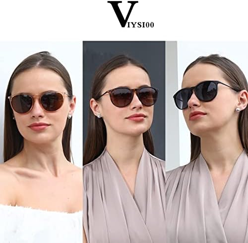 משקפי שמש לנשים גברים, נשים בציר משקפי שמש 3 חבילה טרנדי עגול קלאסי רטרו שיקוף מקוטב שמש משקפיים