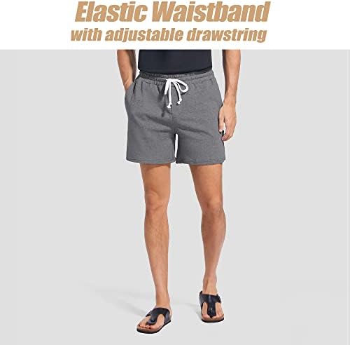 Solatin Mens 5.5 מכנסי כושר אתלטים קצרים כותנה ג'וג'ר אימון טרקלין ג'רזי רוכסן מכנסי זיעה קצרים
