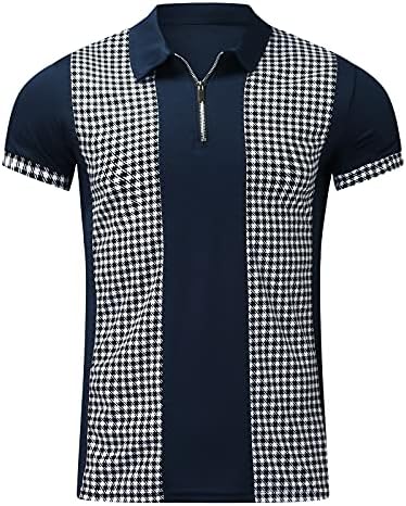 רוכסן פולו גולף חולצות לגברים של קיץ קצר שרוול מפת העולם הדפסת מצחיק גרפי מזדמן טניס למעלה חולצה
