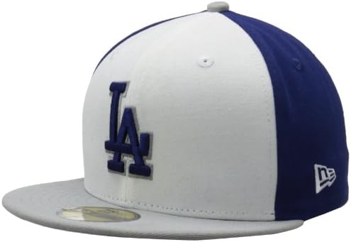 ליגת העל לוס אנג 'לס דודג' רס לבן קדמי בסיסי 59 חמישים מצויד כובע