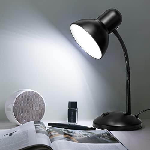 Beser · זכה מנורת שולחן LED, מנורת שולחן צוואר אווז מתכווננת עם 3 בהירות צבע, מנורת קריאה בעין, פנסי שולחן לימוד