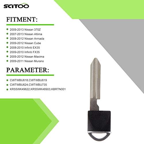 מפתח Scitoo FOB תואם לתוספת חירום בגודל קטן עבור מפתח מכונית חכמה התאמה CWTWBU735