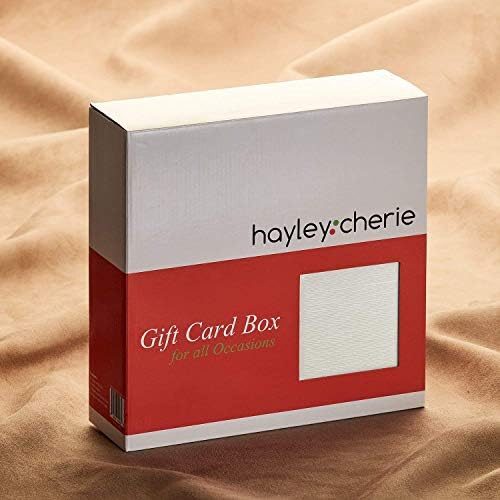 היילי שרי - קופסת כרטיס מתנה שנהב עם גימור מרקם תחרה לבנה - גודל גדול 10 x 10 - לקבלת קבלות פנים לחתונה,