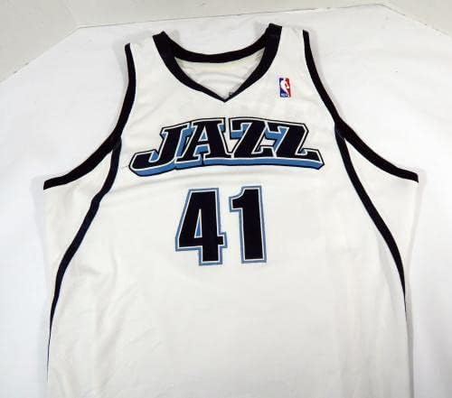 2008-09 יוטה ג'אז קוסטה קופוס 41 משחק הונפק ג'רזי לבן 50 DP37370 - משחק NBA בשימוש