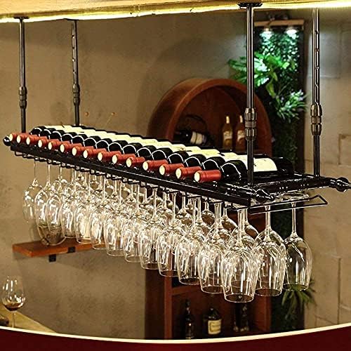 מתלי יין LXDZXY, מתלה יין תקרה תלוי מחזיק כוס יין מדף קישוט סלון מדף כלי גזע, 10030 סמ
