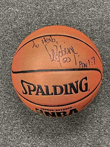 דייוויד רובינסון חיל הים/ספרס חתם חתימה על NBA בגודל מלא כדורסל עם הולוגרמה - כדורסל חתימה