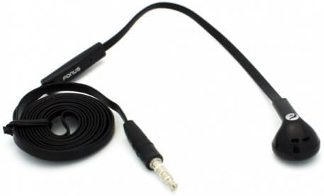 כבל שטוח שחור אוזניות מונו חינומיות חינם מיקרופון אוזניות אוזניות יחיד עבור Metropcs ZTE המנון 4G, Metropcs