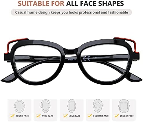 Eyekepper משקפי קריאה 5 חבילות לנשים מעצבות קוראי עין חתולים