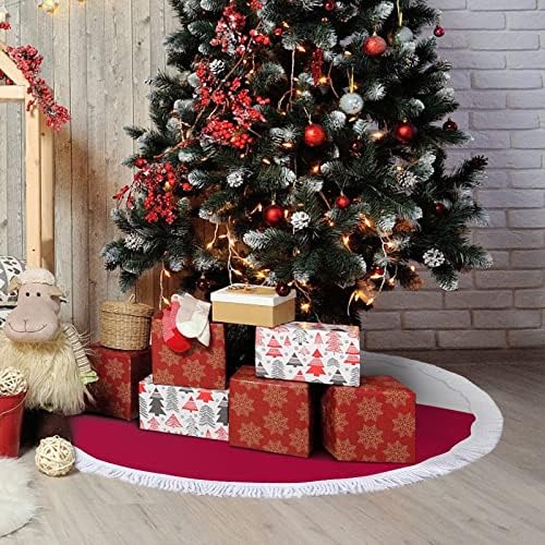דגל פולני נשר עץ חג המולד חצאית לקישוטים למסיבות חג עם תחרה ציצית