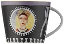Amesia Heri אספרסו קטן/כוסות קפה טורקיות וצלוחיות, סט של 6 כוסות דמיטס, מהדורת נשות קפה וארגז
