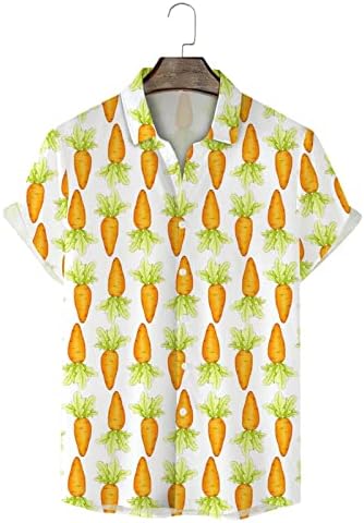חולצת הוואי של חג הפסחא הדפס ארנב פסחא חולצת פולו קלאסית הופעה חולצות קיץ שרוול קצר לגברים 2023
