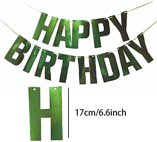 יום הולדת שמח קישוט באנר מכתבים ירוקים ציוד מסיבת יום הולדת לקישוט אווירה