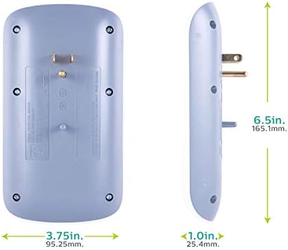 מאריך פיליפס 6-אאוטלטים עם מגן מתח נמל 4-USB, 2 חבילות, תחנת טעינה, 900 ג'ול, מתאם כוח מקורקע, אור מחוון,