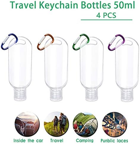 בקבוקי פלסטיק ריקים ברורים 4 יחידות מכולות היפוך מכסה נסיעות מכסה מפתח מפתח דליפות ספקי ניקוי כוסות