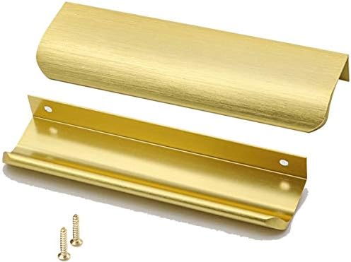מגירת קצה HOMDIY מושכת חומרת דלת ארון זהב 10 חבילה אצבעות ארוכות משיכת מגירות מוסתרות ידיות 5 אינץ 'מרכז למרכז