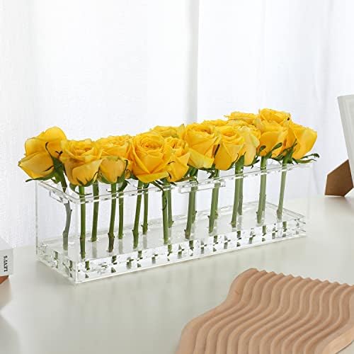 אגרטל אגרטל esonmark מלבני אגרטל פרחים אקרילי ברור למרכז עיצוב הבית לשולחן אוכל אגרטל חתונה
