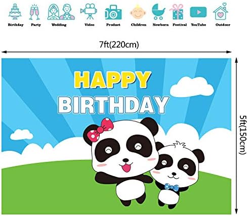 7x5ft Cartoon Panda תפאורה למסיבת יום הולדת לקישוט תינוקת אוטובוס תינוקת מקלחת לתינוק צילום רקע רקע סטודיו אבזרי