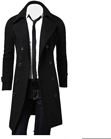 מעילי חורף ymosrh לגברים מעיל מעיל תעלה דק -רזה מעילי חזה מעיל מעיל ארוך.