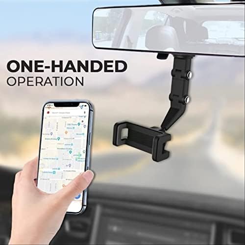 מראה אחורית טלפון מחזיק לרכב נייד טלפון אוניברסלי 360 מעלות מסתובב רכב חכם טלפון בעל