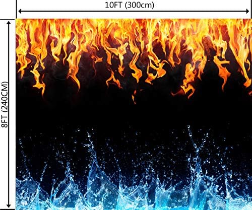 דולודה 10 על 8 רגל חלקה קרח אש רקע אמנותי כחול מים אדום להבה ויניל צילום רקע עבור סלפי מסיבת יום