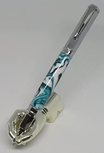 קו-קין בעבודת יד בעבודת יד אוקיינוס כחול כרום מגנטי ורטקס רולרבול עט