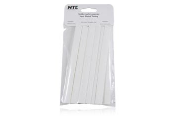 NTE Electronics 47-20606-W צינורות מכווץ חום, קיר דק, יחס כווץ 2: 1, קוטר 5/16 , אורך 6, לבן