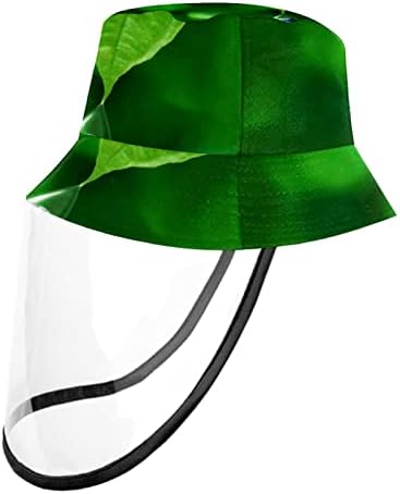 כובע מגן למבוגרים עם מגן פנים, כובע דייג כובע אנטי שמש, מים עלים ירוקים טיפת אדמה