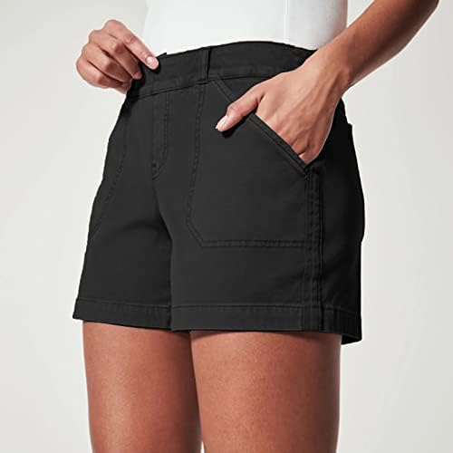 מכנסיים קצרים של נתיב לנשים מכנסי רוכסן בכושר רגיל מכנסיים קצרים עם כיסים עם מכנסיים אתלטים קצרים