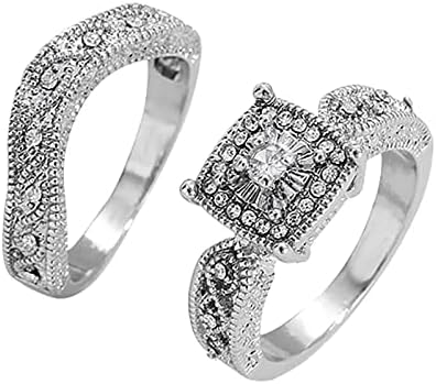 יוקרה פופולרית תכשיטי טבעת שכבה כפולה פופולרית אופנה יוקרתית כתר זירקון סט תכשיטים סט תכשיטים נשים מעורבות