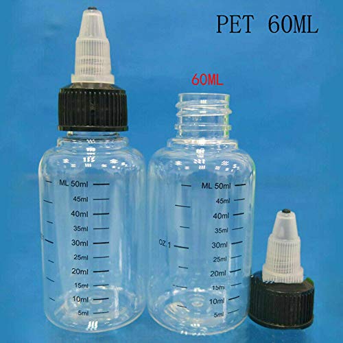 NANSHINE PET בקבוקי טפטפת מפלסטיק עם מדידות, מיכל בקבוקי טפטוף ניידים עם כובע אטום לילדים וקצה דק ארוך לנוזל