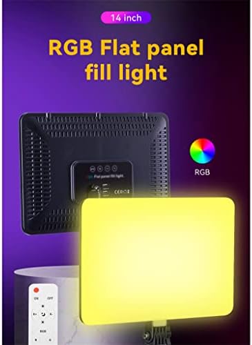 ZLXDP RGB אורות אולפן וידאו LED LED מנורה צלחת שטוחה חצובה 360 ° צבע מלא לעומק שלט רחוק צילום