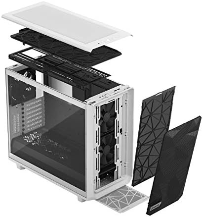 תכנון פרקטלי MESHIFY 2 ATX לבן גמיש חלון זכוכית מחוסמת אמצע מחשב מגדל